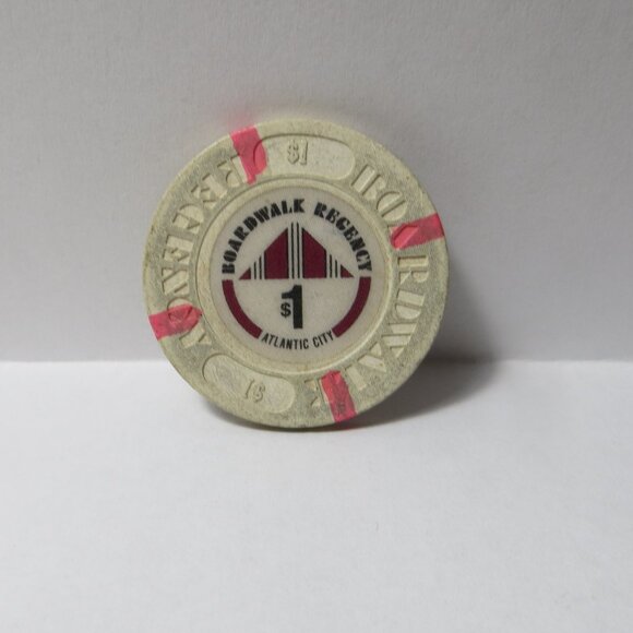 Boardwalk Regency Atlantic City New Jersey $1 Casino Chip Obsolete Gambling Chip - Picture 3 of 3